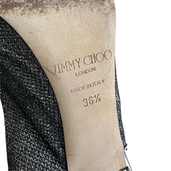 Jimmy Choo Nova Glitter Open Toe Sling Back Heels Silver Size 36.5 - Picture 12 of 12